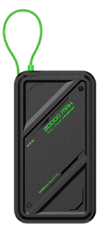 باور بانك Infinix GT Power XP20GT بسعة 20000 مللي أمبير، قدرة 55 وات مع كابل USB-C مدمج، 3 منافذ – أسود
