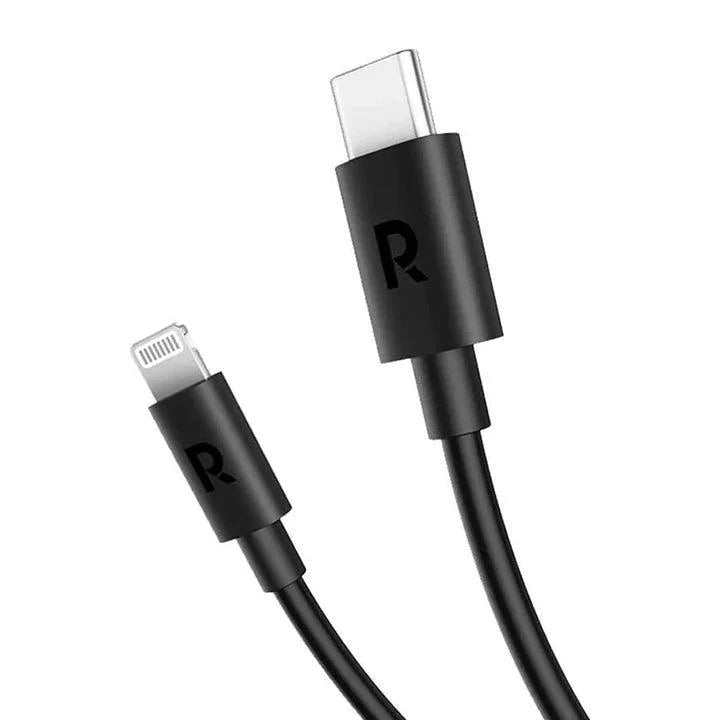 كابل RAVPower من USB-C إلى Lightning بطول 3 متر – أسود