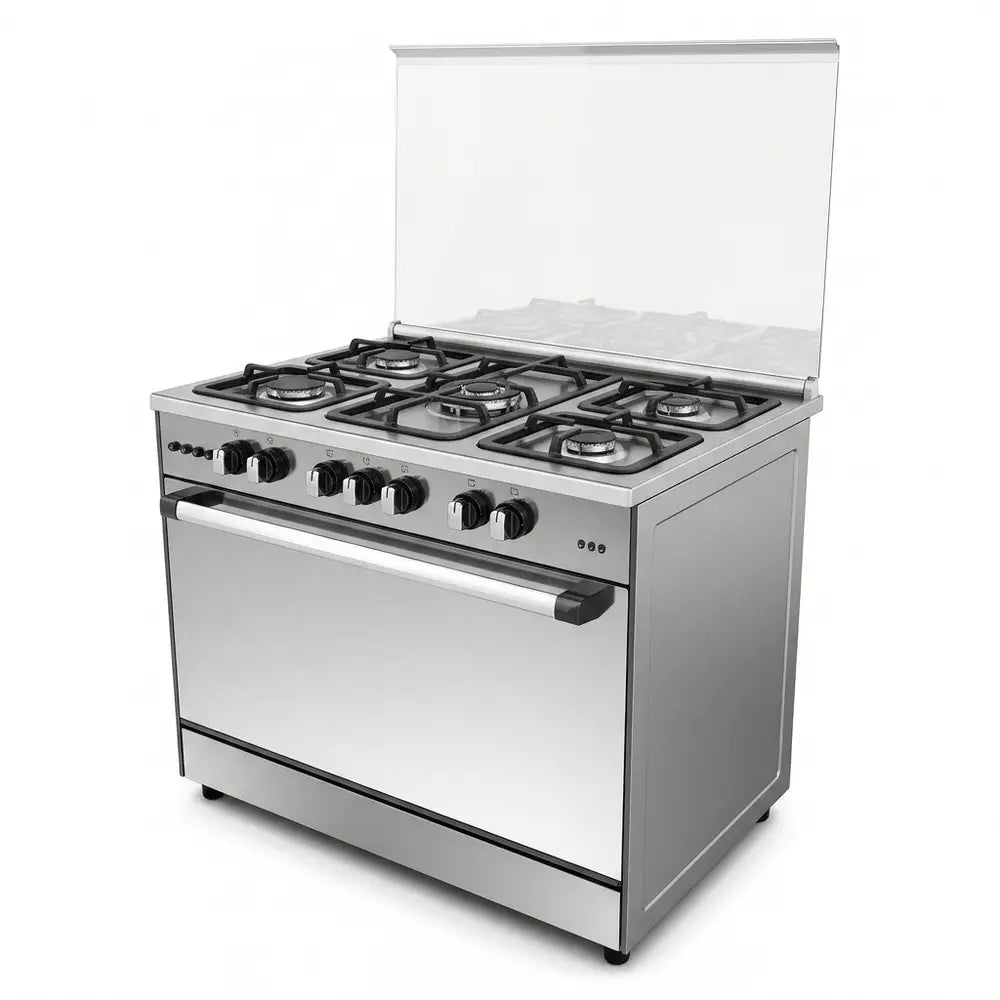 Unionaire Freestanding Gas Cooker 90×60 cm with Digital Display C69SS-GC-447-IDSF-TS-A-AL, Silver