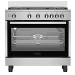 Ariston , gas cooker , 5 burners , 90 cm , cast iron supports , full safety , grill , fan , ARR9GGF23127XJA - silver