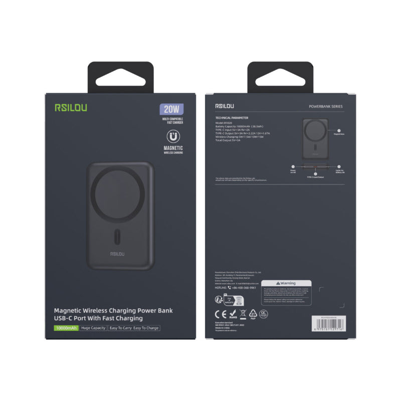 Rsilou Magnetic Wireless Power Bank 10000mAh 20W R1020-002