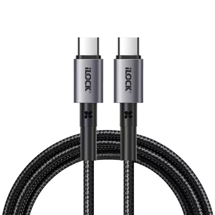 ILOCK Fast Charging Braided Cable 65 Watt USB-C To Type-C - 1M - Black