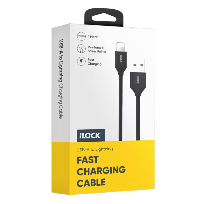 I-Lock Fast Charging & Data USB-A To Lightning Cable - 1M