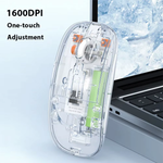 Cobraa T113 Transparent Rechargeable Bluetooth & Wireless Mouse - White