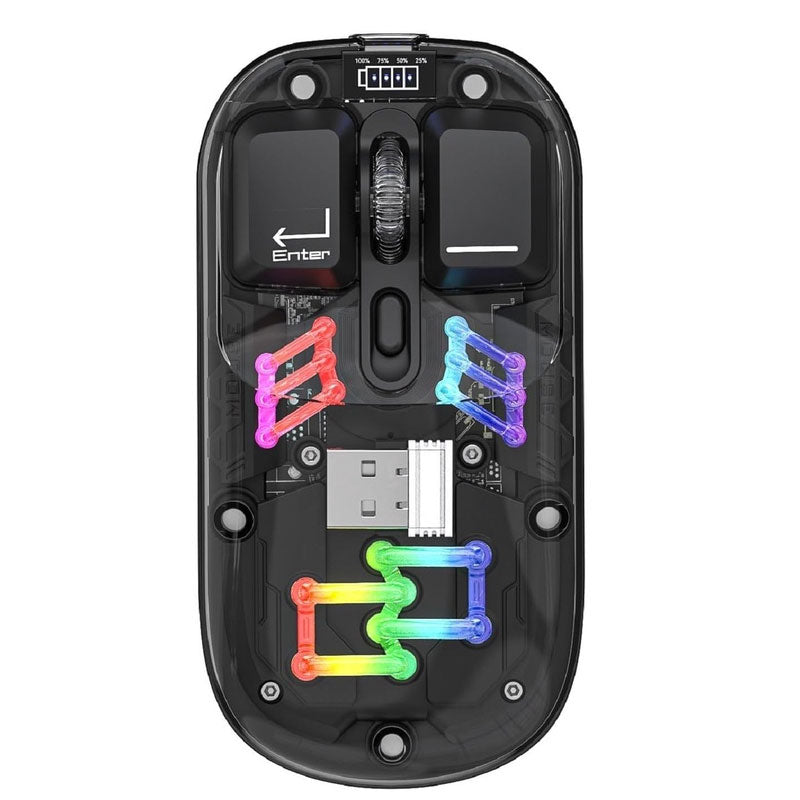 Cobraa R55 Rechargeable Transparent wireless & Bluetooth Mouse