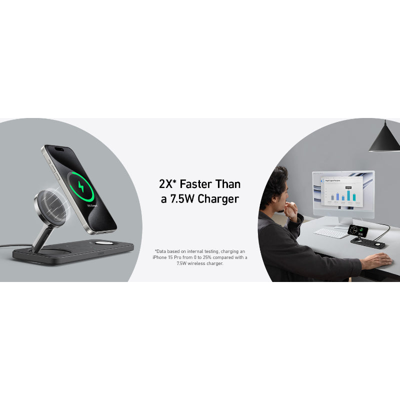 Anker MagGo Wireless Charging Station 15W Ultra 3-in-1 B25M1211 – Black