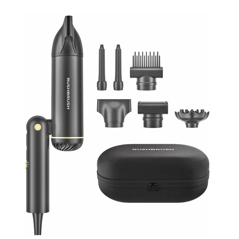 Rush Brush AirWrapper Lite Kit Hair Styler, 1300 Watt - Black