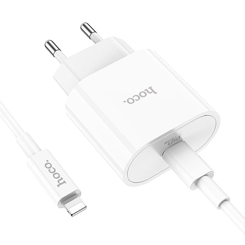 Hoco C94A Wall charger PD 20W With Type-C Cable - White