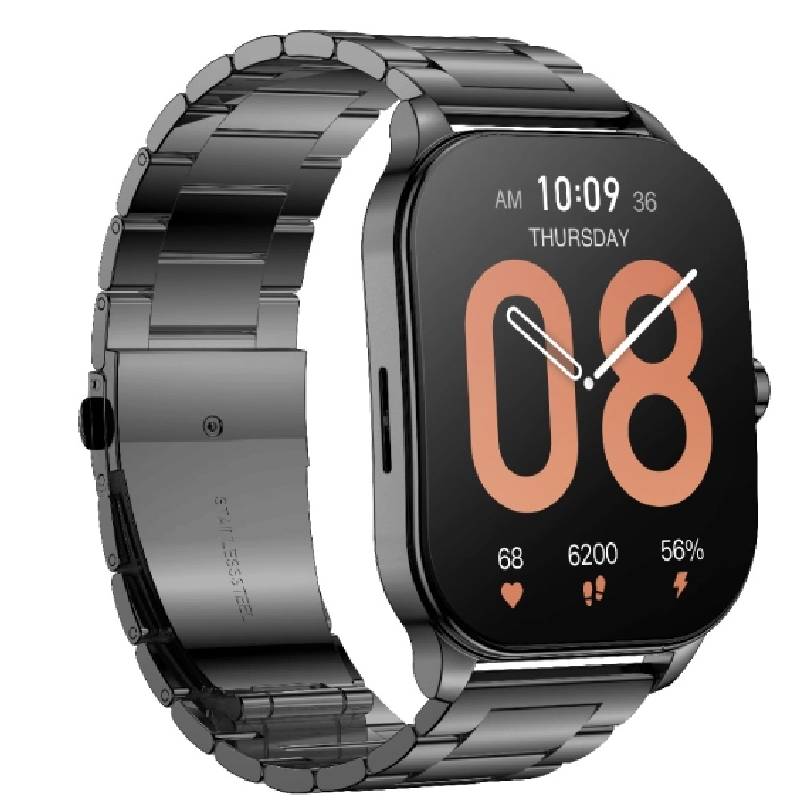 Amazfit Pop 3S Smart Watch (Metal Strap) - Black