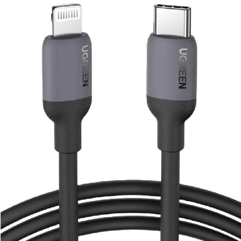 Ugreen USB-C to Lightning Cable Silicone 1M, 20304 - Black