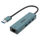 اونتن بطاقة شبكة USB 3.0 100M + محول جيجابت إيثرنت HUB بثلاثة منافذ، OTN-5221
