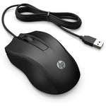 HP 100 Wired Mouse - Black