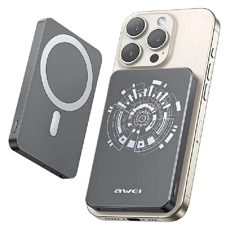 Awei P113K Magnetic Power Bank 10000mAh, 22.5W - Grey
