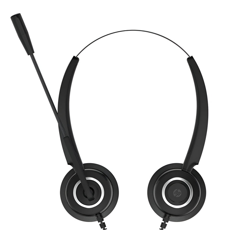 HP DHE-8000 USB Wired Headphone With Mic - Black