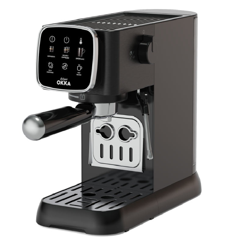 Arzum OKKA Solo Semi Automatic Espresso Machine, OKOO34/0400 - Black*Sliver