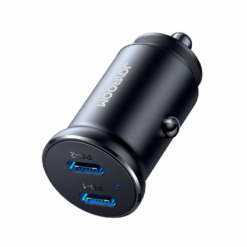 Joyroom JR-CCN06 30W 2Type-C mini Metal Car Charger - Black
