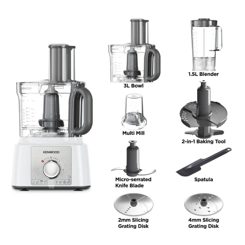 Kenwood Food Processor Multipro Express, 1000 Watt, FDP65.400WH - White