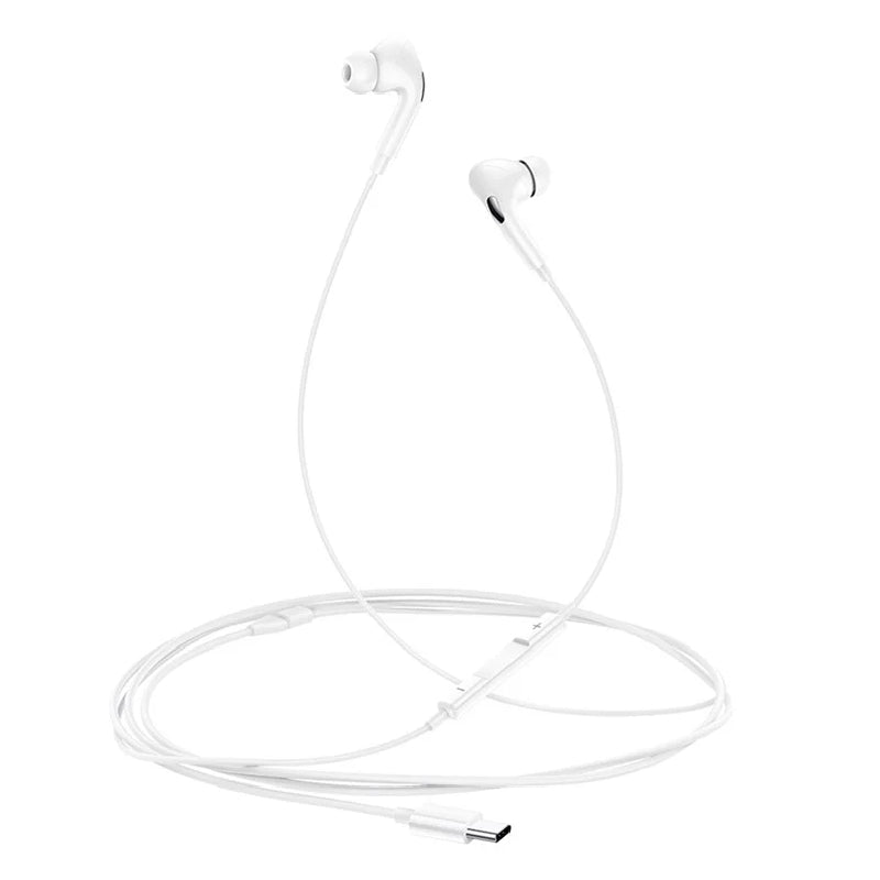 Usams SJ452 Type-C In-Ear Wired Earphones - White
