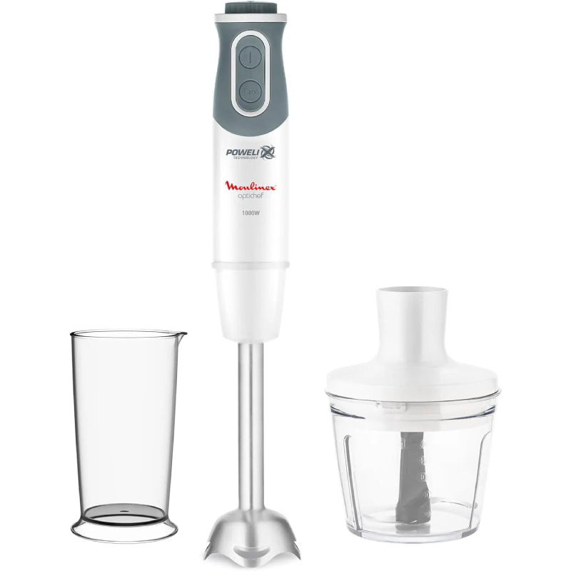 Moulinex Opti-Chef Hand Blender 1000 Watt, 800 ml, with chopper, DD6551EG - White