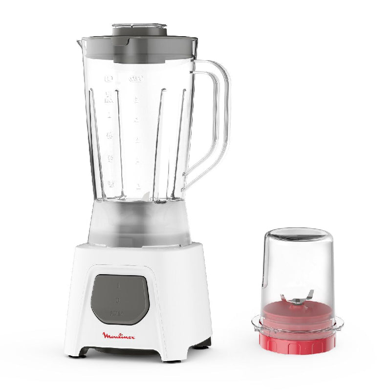 Moulinex Blender With Grinder, 450 Watt, 1.5 Liter, LM2B2126 - White
