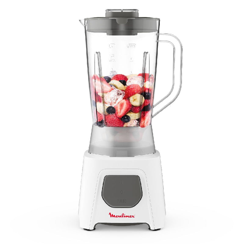 Moulinex Blender With Grinder, 450 Watt, 1.5 Liter, LM2B2126 - White