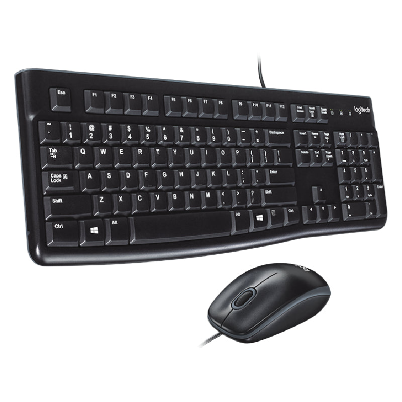 Logitech MK120 Keyboard and Mouse Combo Wired - Black