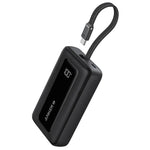 Anker Zolo Power Bank 10000mAh, 30W, Built-in USB-C Cable, A1688H11 - Black