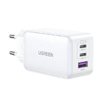 Ugreen CD244 Nexode 3 Ports GaN Wall Charger, 65W - White