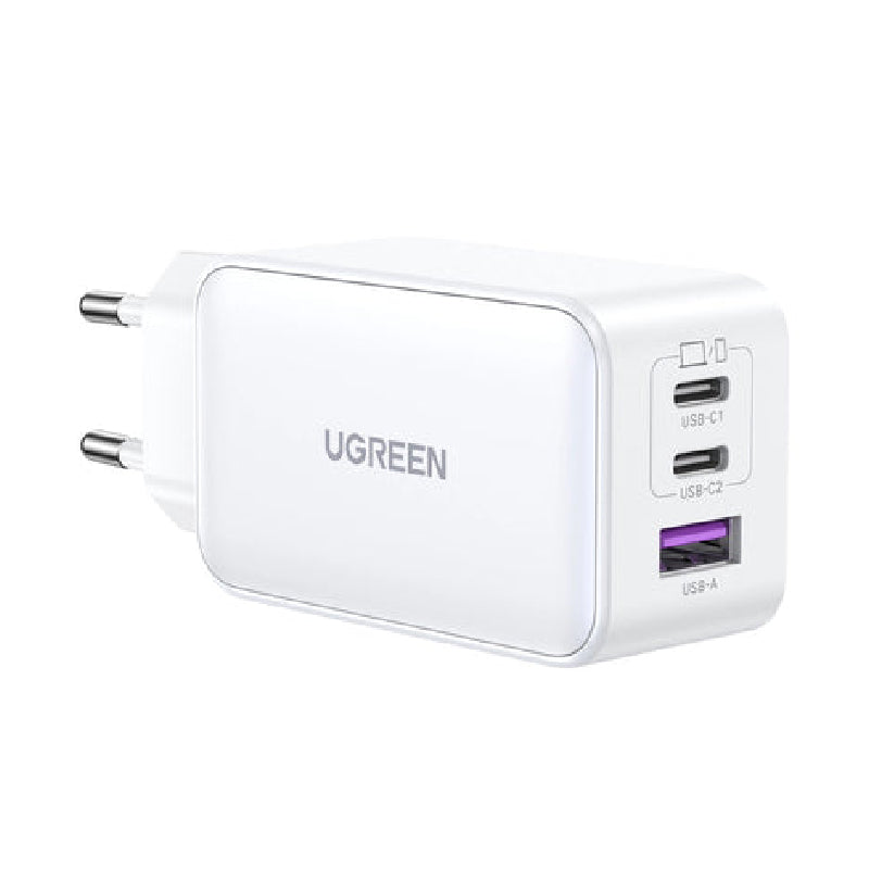 Ugreen CD244 Nexode 3 Ports GaN Wall Charger, 65W - White