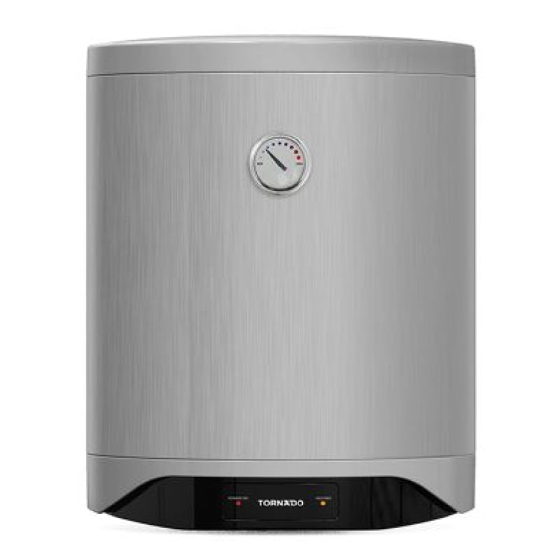 Tornado Electric Water Heater 40 L Enamel LED lamp, TEEE-40MW - Silver