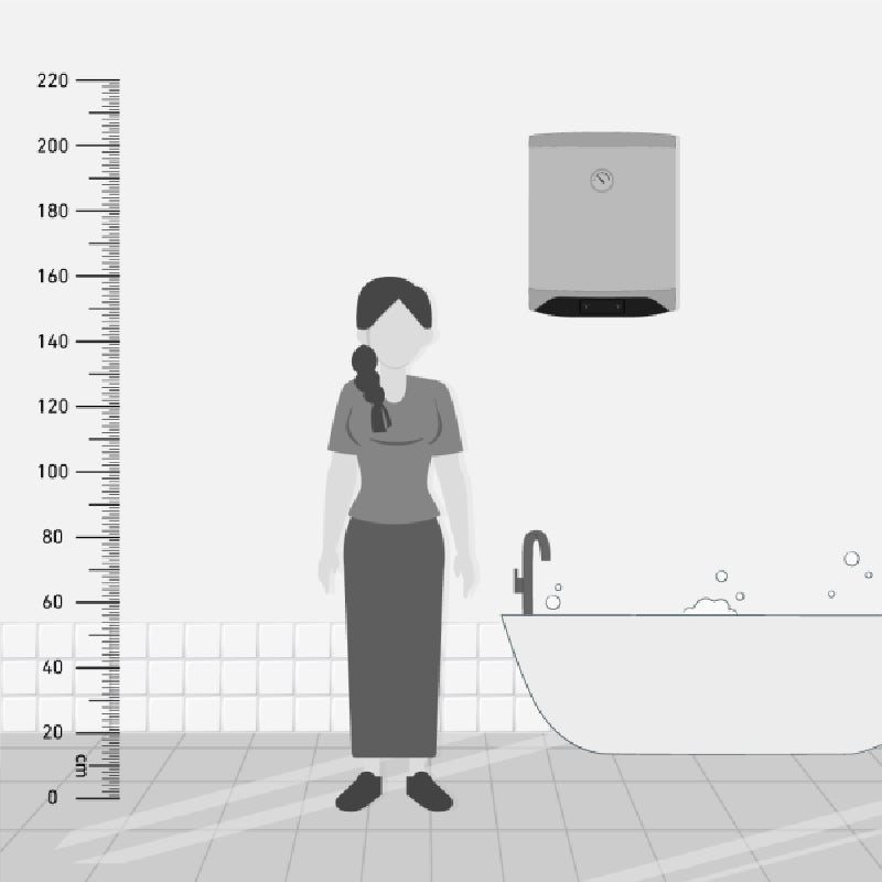 Tornado Electric Water Heater 40 L Enamel LED lamp, TEEE-40MW - Silver