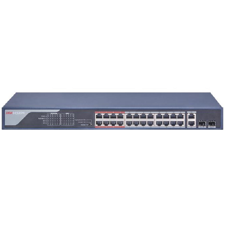 Hikvision PoE Switch 24 Port Fast Ethernet Unmanaged, DS-3E0326P-E(B) - Dark Blue