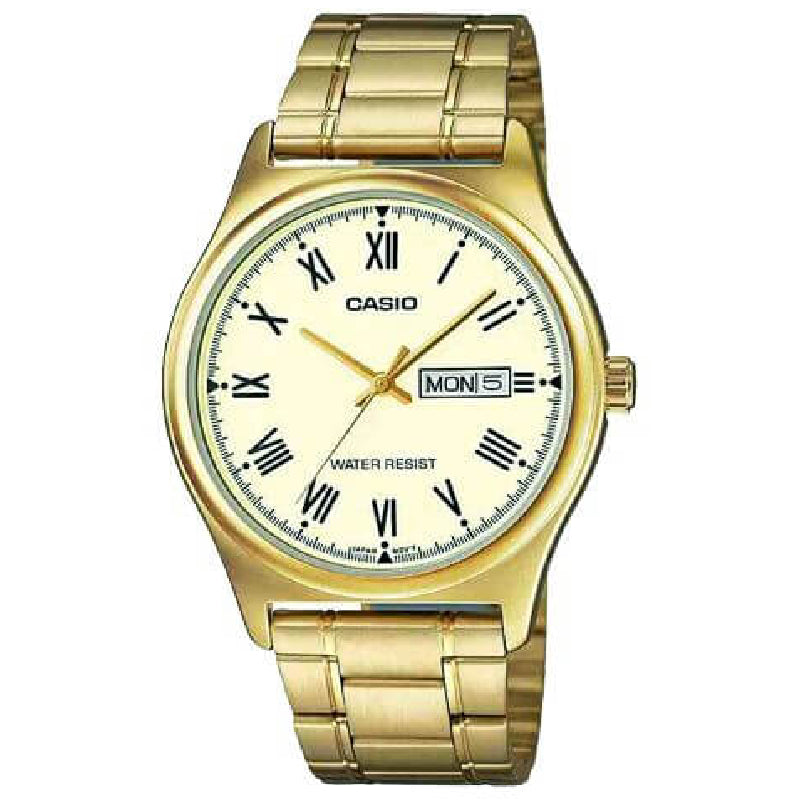 Casio Analog Men's Watch Stainless Steel Band, MTP-V006G-9BUDF - Gold