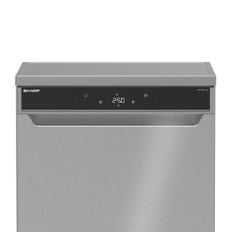 Sharp Dishwasher 14 Person, 60Cm, Inverter, Digital, 10 Programs, QW-V1014A-SS - Stainless Steel