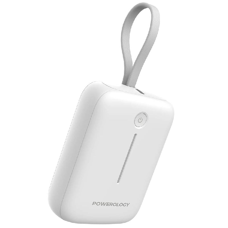  Powerology 10000 mAh Power Bank With USB-C Cable, 20W, PPBCHA66-WH - White