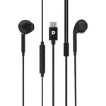 Powerology Stereo USB-C Earphones 1.2M, PSTREPBK - Black