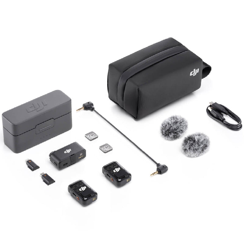 DJI Mic 2 (2 TX + 1 RX + Charging Case) - Black