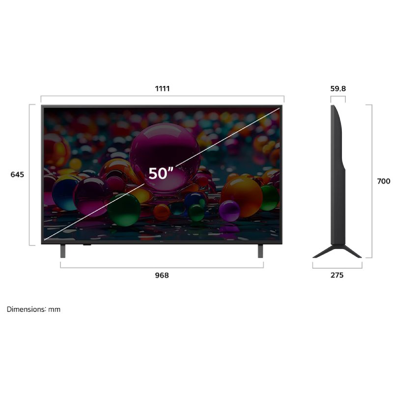 LG Smart TV, 65Inch, 4K UHD, LED, With Built In Receiver, 65UA85006LA - Black