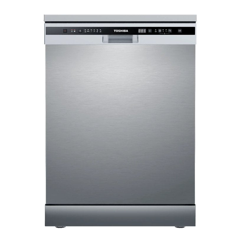 TOSHIBA Dishwasher 14 Place settings, 6 Programs, Digital Screen, Stainless Steel, DW-13F8AF(SS)-EG - Silver