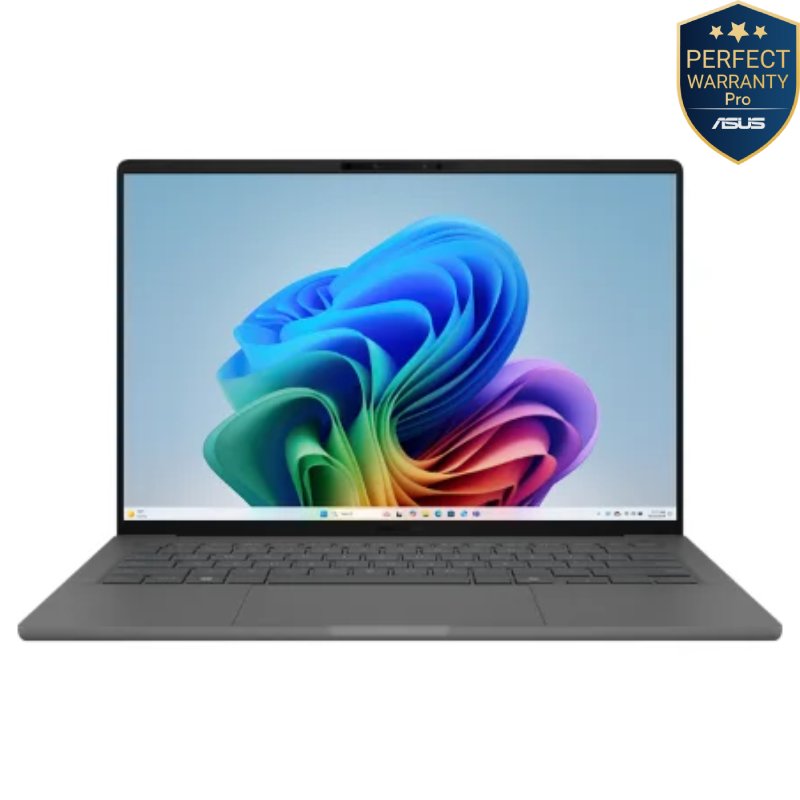 ASUS Zenbook A14, Snapdragon X X1 26 100, 16GB, 1TB SSD, Qualcomm® Adreno, 14.0" WUXGA OLED, Win 11, UX3407QA-QD232W - Iceland Gray