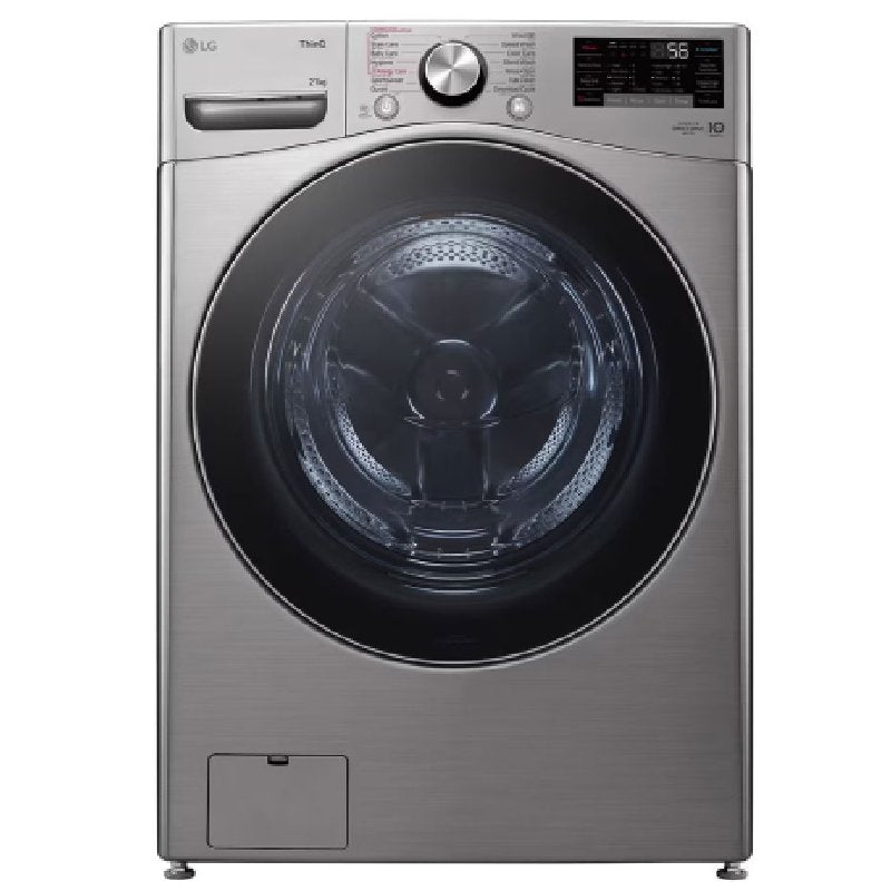 LG 21Kg Washing Machine, Front Load, 6 Motion, DD Motor Steam, TurboWash, TurboDry, F0P2CYV2T - Silver