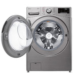 LG 21Kg Washing Machine, Front Load, 6 Motion, DD Motor Steam, TurboWash, TurboDry, F0P2CYV2T - Silver
