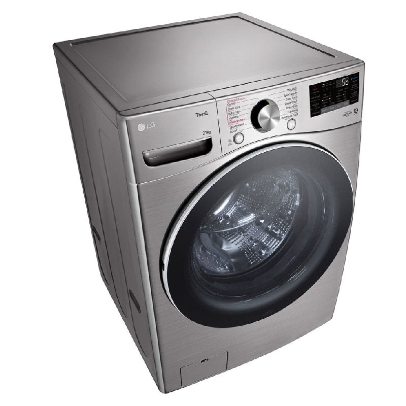 LG 21Kg Washing Machine, Front Load, 6 Motion, DD Motor Steam, TurboWash, TurboDry, F0P2CYV2T - Silver