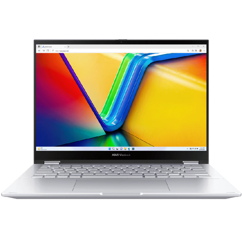 Asus Vivobook S14 Flip Laptop, Intel® Core™ i5-13420H , 16GB Ram, 512GB SSD, Intel UHD, 14" WUXGA, Win 11, TP3402VA-LZ065W - Cool Silver