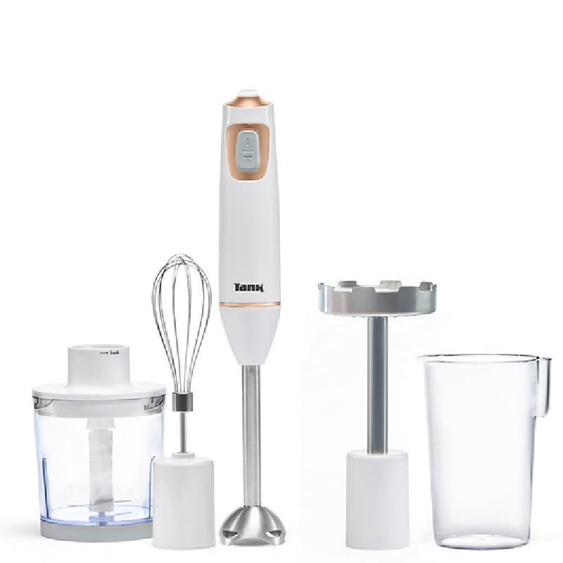Tank Hand Blender All in One, 5 Speed Control + Turbo, 600 Watts, CM-6003-1 - White
