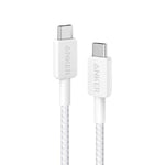 Anker A81F5H21 Type-C To Type-C Cable, 60W, Fast Charging - White