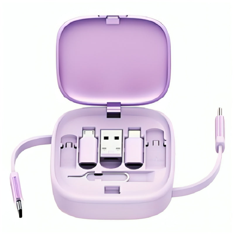 Usams U87 Fast Charging Cable with Multifunctional Storage Set Box, 60W, US-SJ650 - Purple
