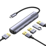UGREEN 20197 USB C 5-in-1 Multiport Hub HDMI 4K@30Hz with 4 USB 3.0 Ports - Gray