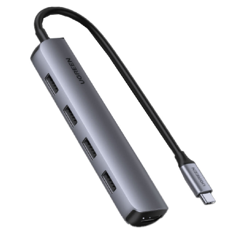 UGREEN 20197 USB C 5-in-1 Multiport Hub HDMI 4K@30Hz with 4 USB 3.0 Ports - Gray