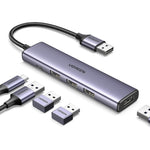 Ugreen 20805 USB 3.0 to 4*USB 3.0 And Type C Port - Gray